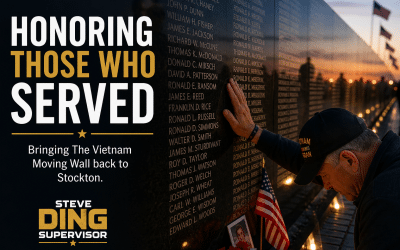 Veterans Thank Steve Ding for Helping Bring The Moving Wall Back to Stockton